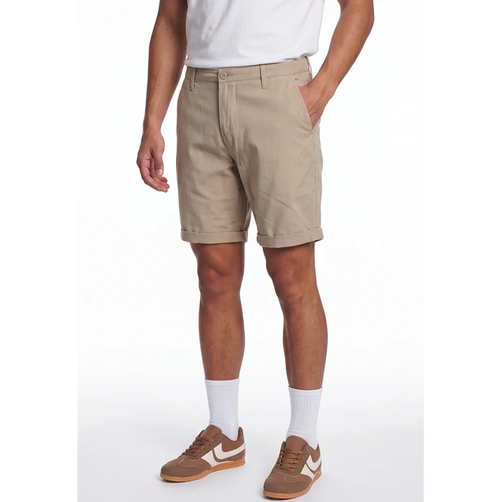 Bermuda Básico Hombre Beige 1