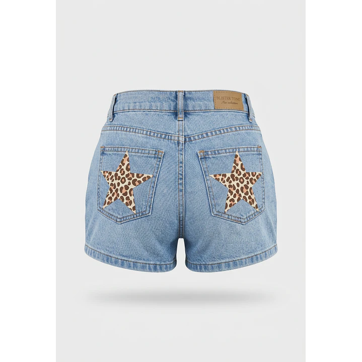 Short Denim Leopardo Lola Azul 2