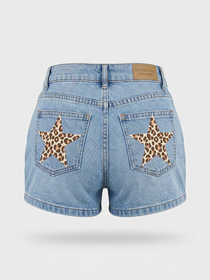 Short Denim Leopardo Lola Azul
