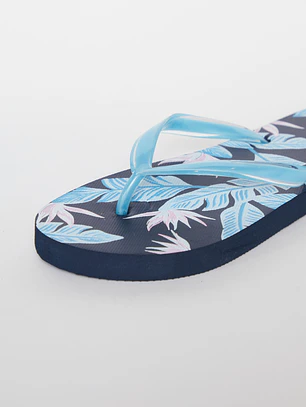 Hawaiana Hojas Mujer Celeste