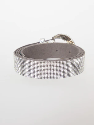 Cinturón Brillo Mujer Plateado