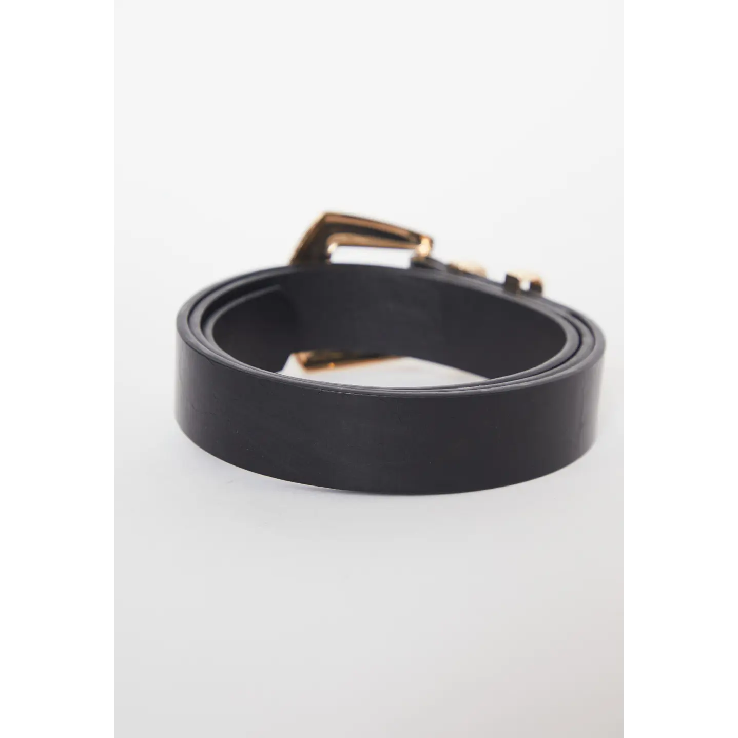 Cinturón Hebilla Dorado Mujer Negro 2