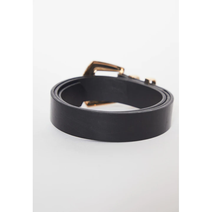 Cinturón Hebilla Dorado Mujer Negro 2
