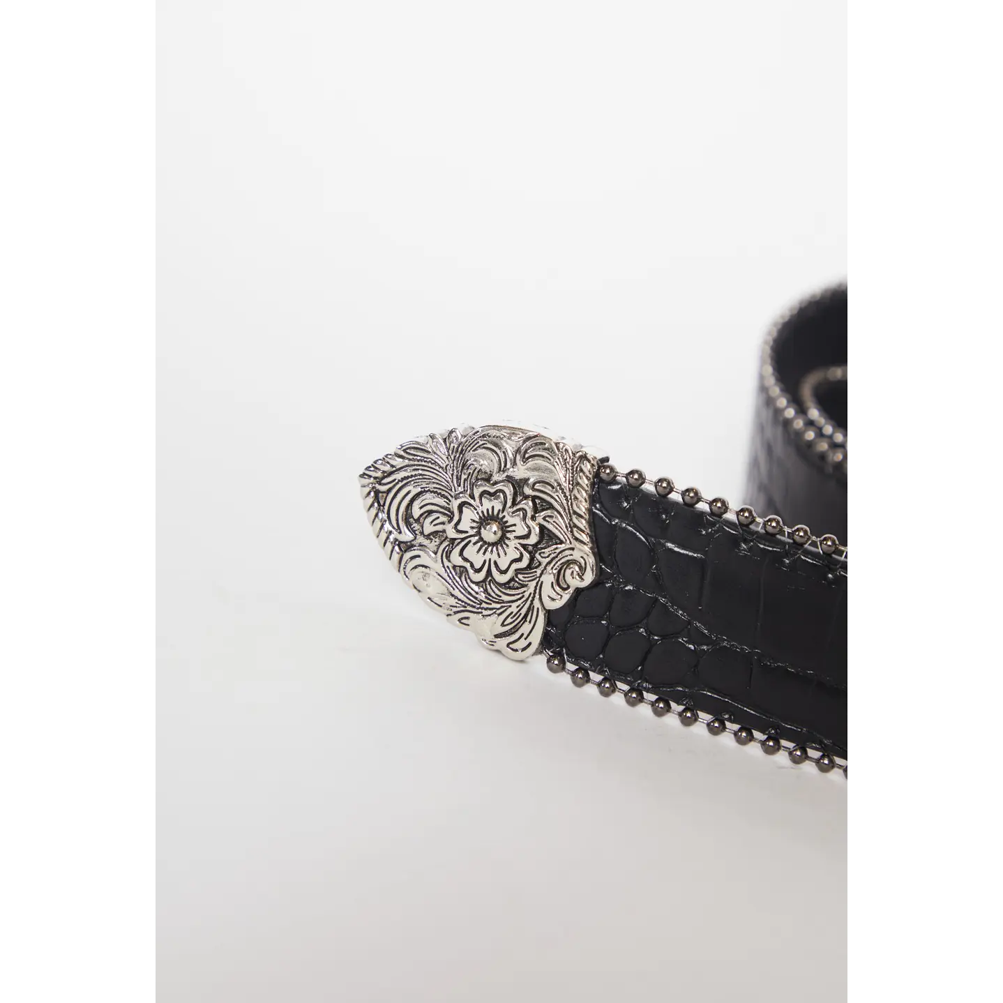Cinturón Hebilla Flor  Mujer Negro 2