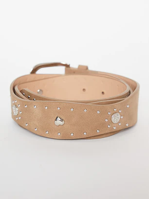 Cinturón Heart Mujer Beige