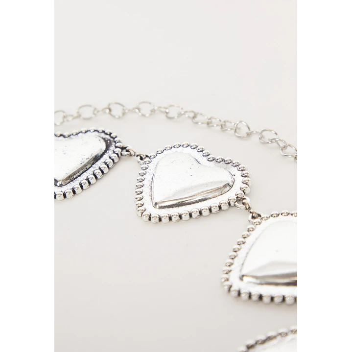 Cinturón Cadena  Heart Mujer Plateado 2