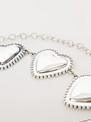 Cinturón Cadena  Heart Mujer Plateado