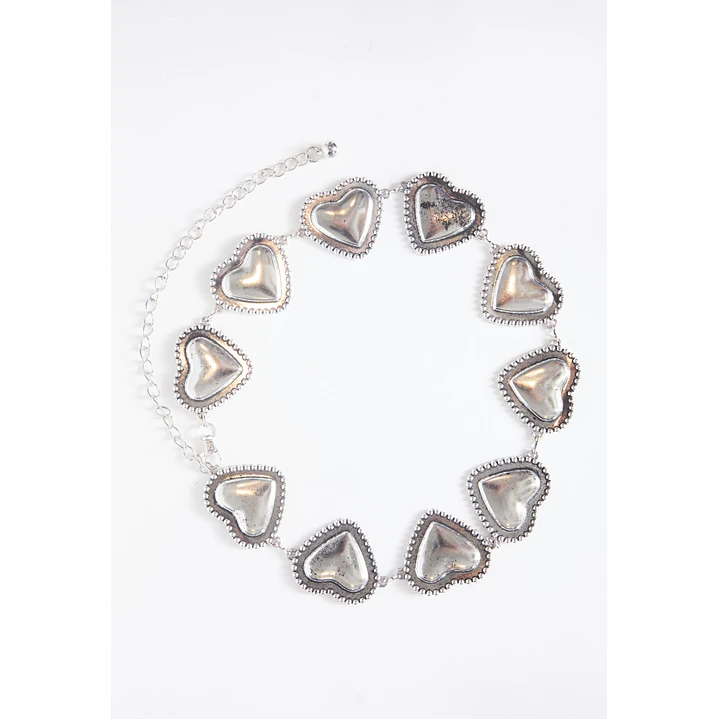 Cinturón Cadena  Heart Mujer Plateado 1