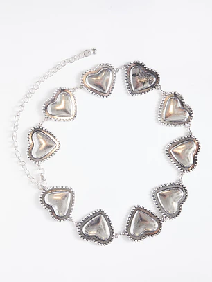 Cinturón Cadena  Heart Mujer Plateado
