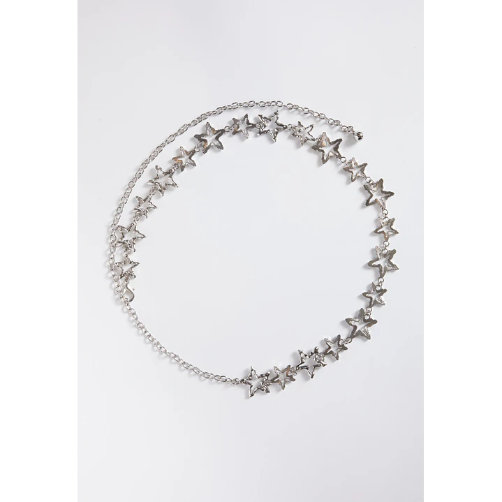 Cinturón Cadena Estrella  Mujer Plateado 2