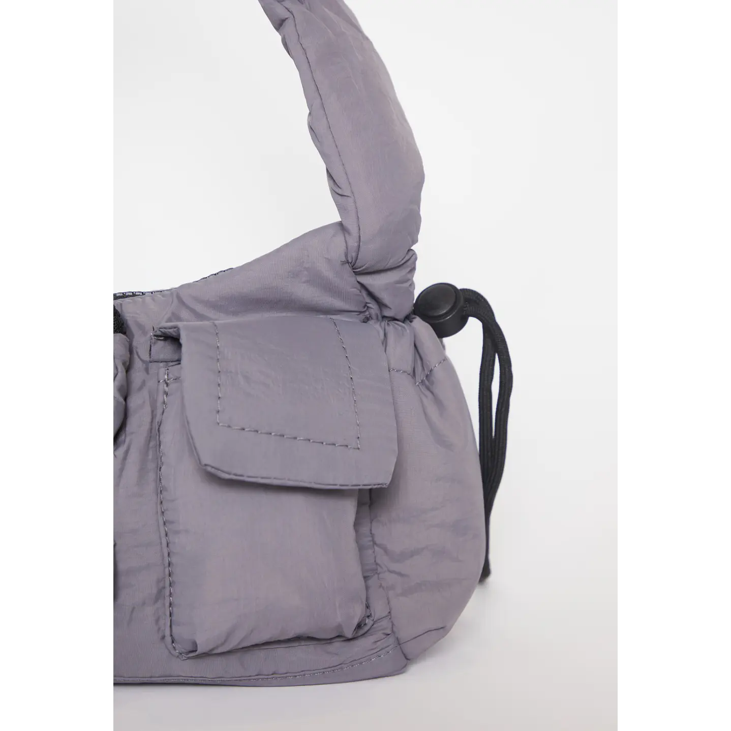 Cartera Tela Bolsillos Mujer Gris 2