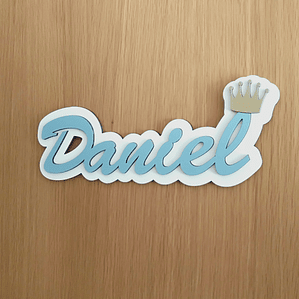 Placa de Nome Personalizado para Parede ou Porta Com Coroa