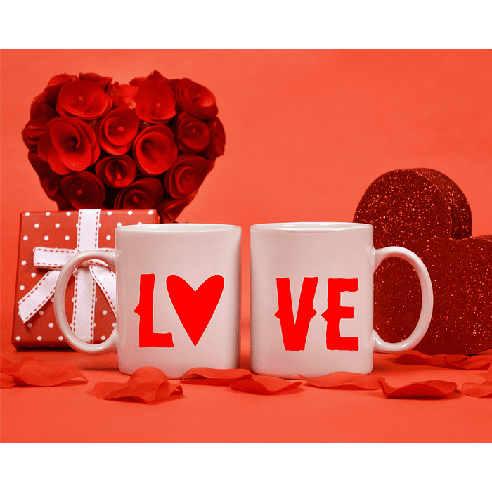 Par de Canecas 'LOVE' Personalizadas