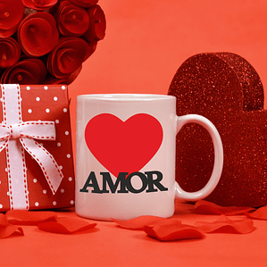 Caneca 'Amor' ou 'LOVE' para Namorados