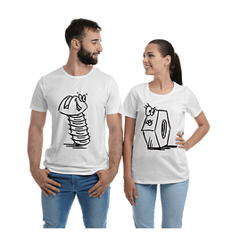Par de T-shirts Namorados - Porca e Parafuso