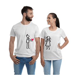 Par de T-shirts Namorados - Entrega de Coração