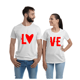 Par de T-shirts Namorados - LOVE