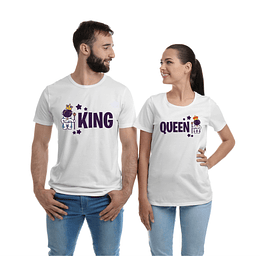 Par de T-shirts Namorados - King e Queen