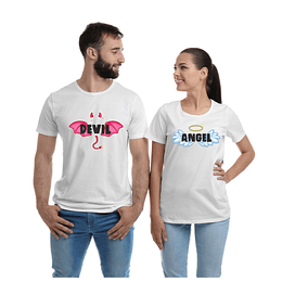 Par de T-shirts Namorados - Angel e Evil