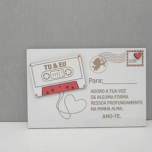  Postal em MDF com Aplique Cassete - Namorados