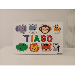 Puzzle Animais da Selva personalizado com nome