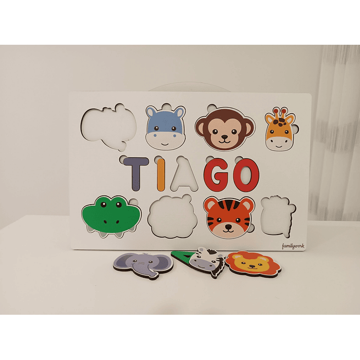 Puzzle Animais da Selva personalizado com nome 2