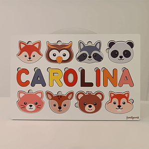 Puzzle Animais do Bosque personalizado com nome