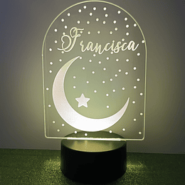 Lâmpadas 3D personalizada "Lua e Estrela"