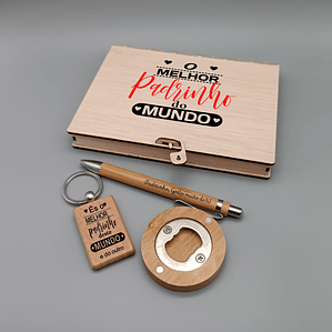 Caixa Personalizada 'Melhor Padrinho do Mundo'