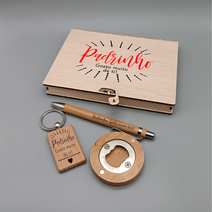 Caixa Personalizada 'Padrinho Gosto Muito de Ti'