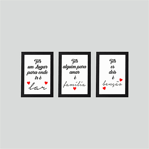 Conjunto de quadros (lar, família, benção)