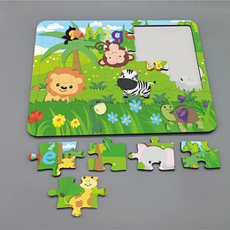 Puzzle infantil personalizado com nome "Animais da Selva"