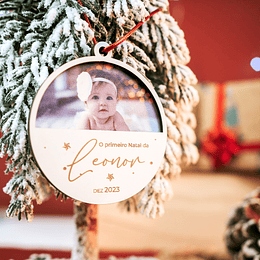 Bola de Natal "O Meu Primeiro Natal" Personalizada com Foto