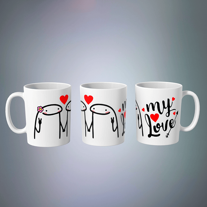 Caneca 'My Love' com Casal de Florks 1