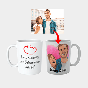 Caneca Personalizada - Cartoon e Dedicatória