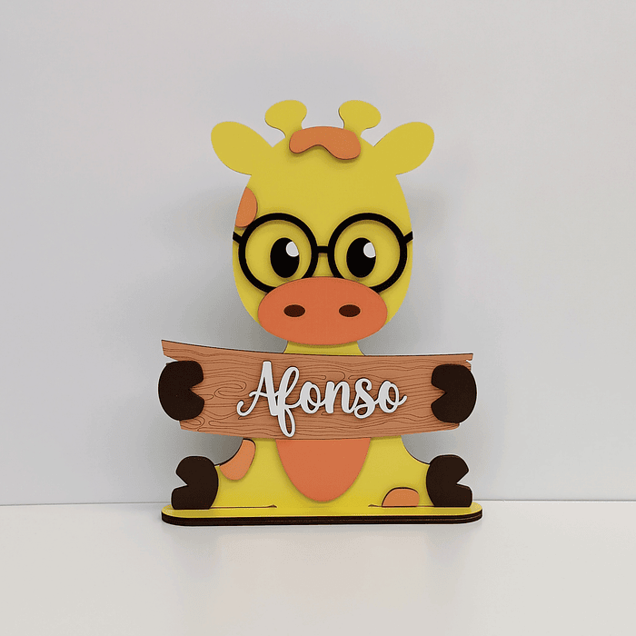 Placa de Quarto Personalizada com Nome - Girafa 1