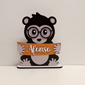 Placa de Quarto Personalizada com Nome - Macaco