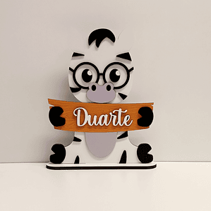 Placa de Quarto Personalizada com Nome - Zebra