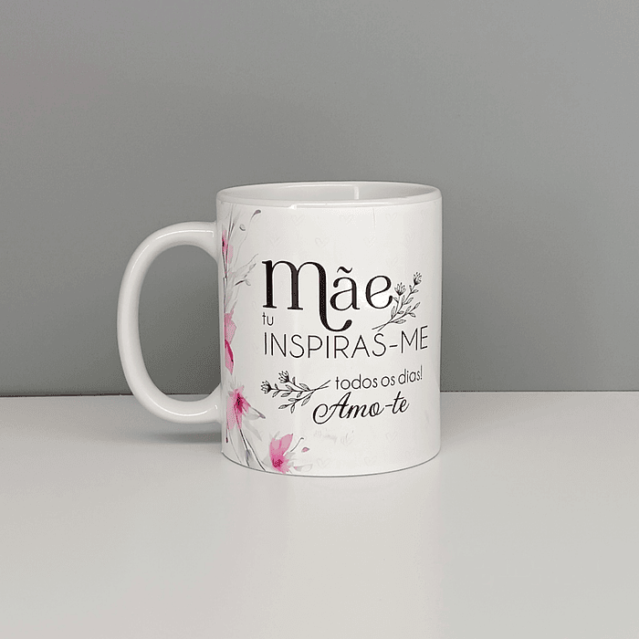 Conjunto Moldura e Caneca Personalizados - Dia da Mãe, Tema Floral_rosa 4