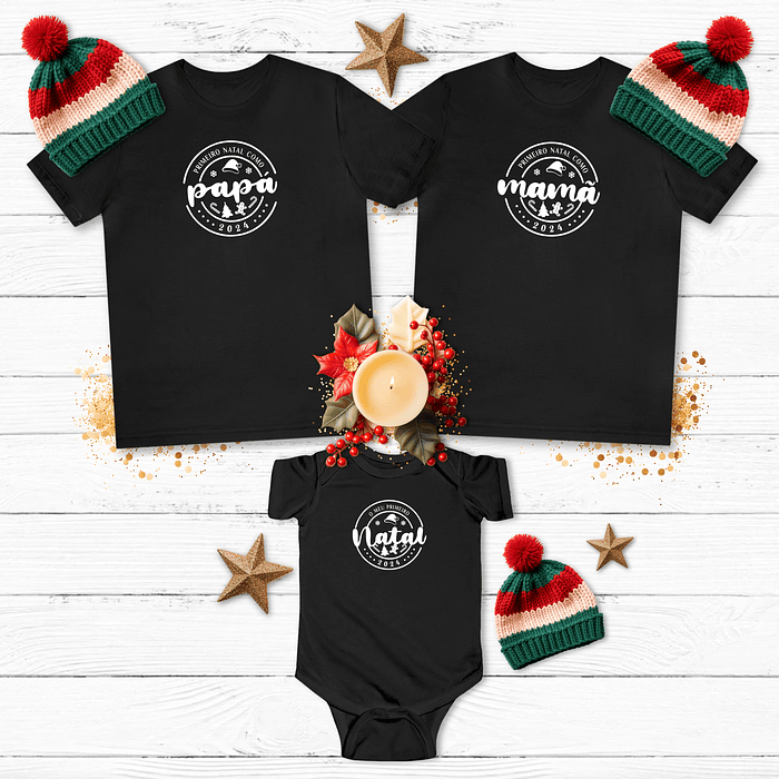 Conjunto T-shirts O Meu Primeiro Natal - Papá e Mamã 3