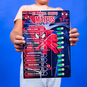 Quadro de Tarefas Diárias Personalizado - Tema Spiderman