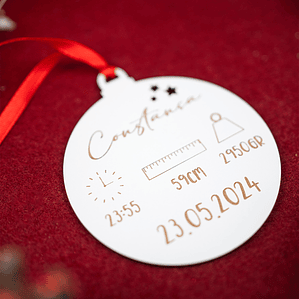 Bola de Natal Personalizada com Dados de Nascimento