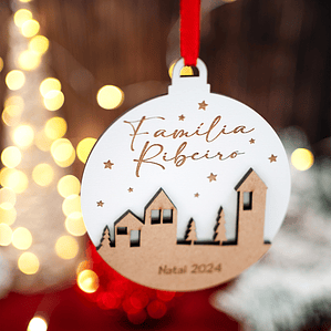 Bola de Natal Personalizada com Nome de Família