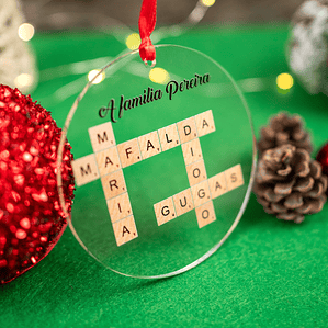 Bola de Natal Scrabble Personalizada com Nomes
