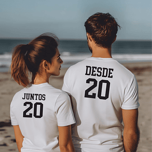 Par de T-shirts Namorados - Juntos Desde