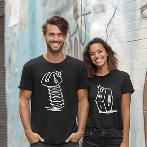 Par de T-shirts Namorados - Porca e Parafuso