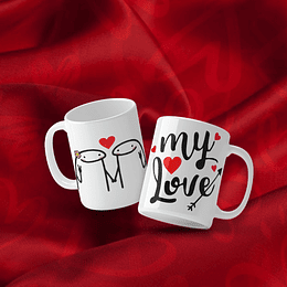 Caneca 'My Love' com Casal de Florks