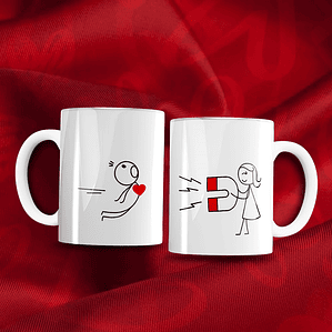 Par de Canecas Atração Magnética Casal