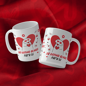 Caneca Dia dos Namorados 'Flork' - Só Tenho Olhos Para Ti