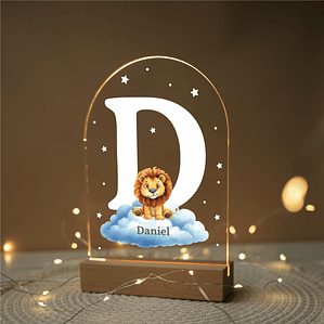 Luz Noturna LED Personalizada de Fantasia – Estrelas, Nuvens e Animais Fofos da Floresta